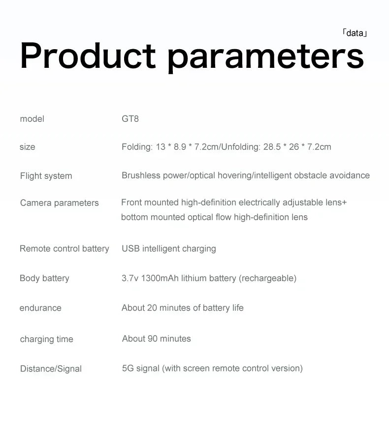 Drone 4K HD GT8 Camera Obstacle Avoidance Aerial Photography Brushless Drone with Screen Foldable RC Drone Quadcopter RTF