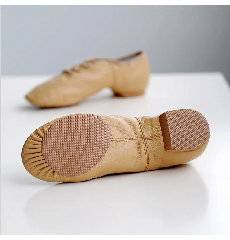 New Professional Jazz Dance Shoe Boot Women Men Kids Lace Up Dancing Sneakers Leather Athletic Shoes