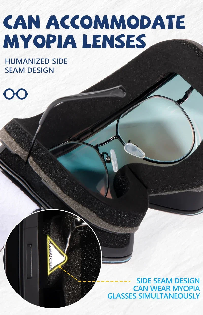 Kapvoe Photochromic Ski Goggles Magnetic Anti-Fog Lenses UV400 Protection Men Women Ski Goggles Snow Sunglasses Sports Eyewear