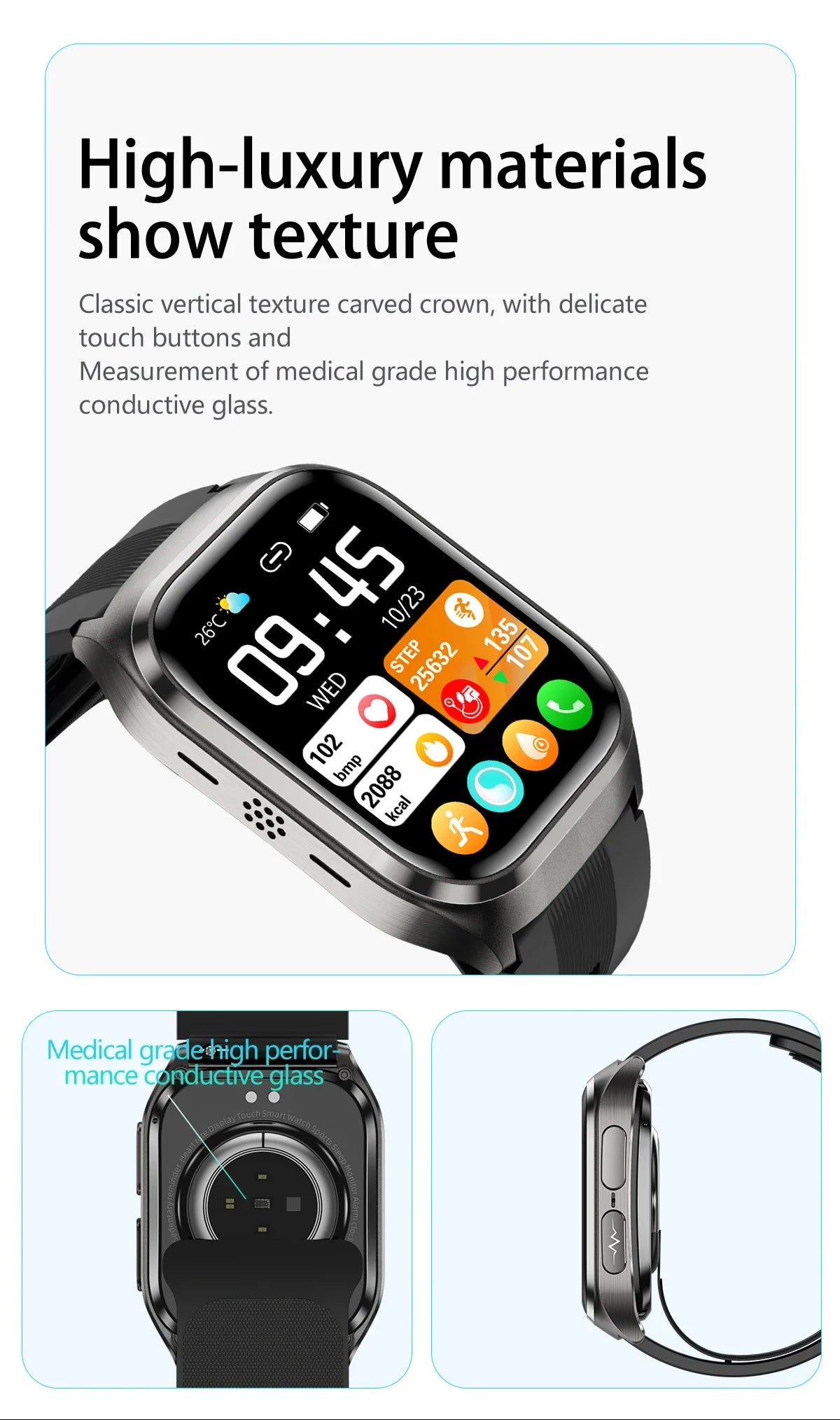 2026New Air Pump Airbag True Blood Pressure Smartwatch MultiDimensional Health Monitoring Micro Physical Examination Smart Watch