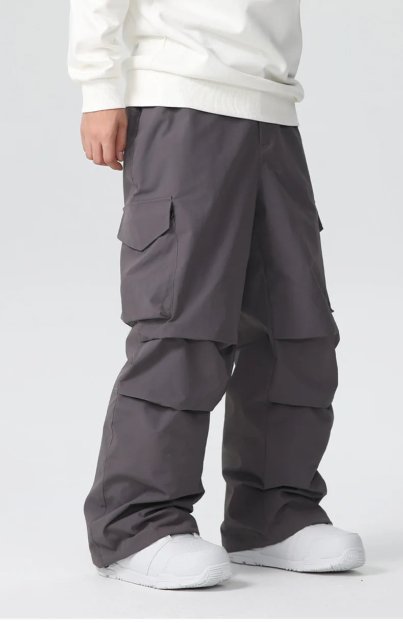 New Men Skiing Pant Solid Sport Warm Windproof Breathable Outdoor Ski Pants Pocket Waterproof Snow Women Adult Snowboard Pant