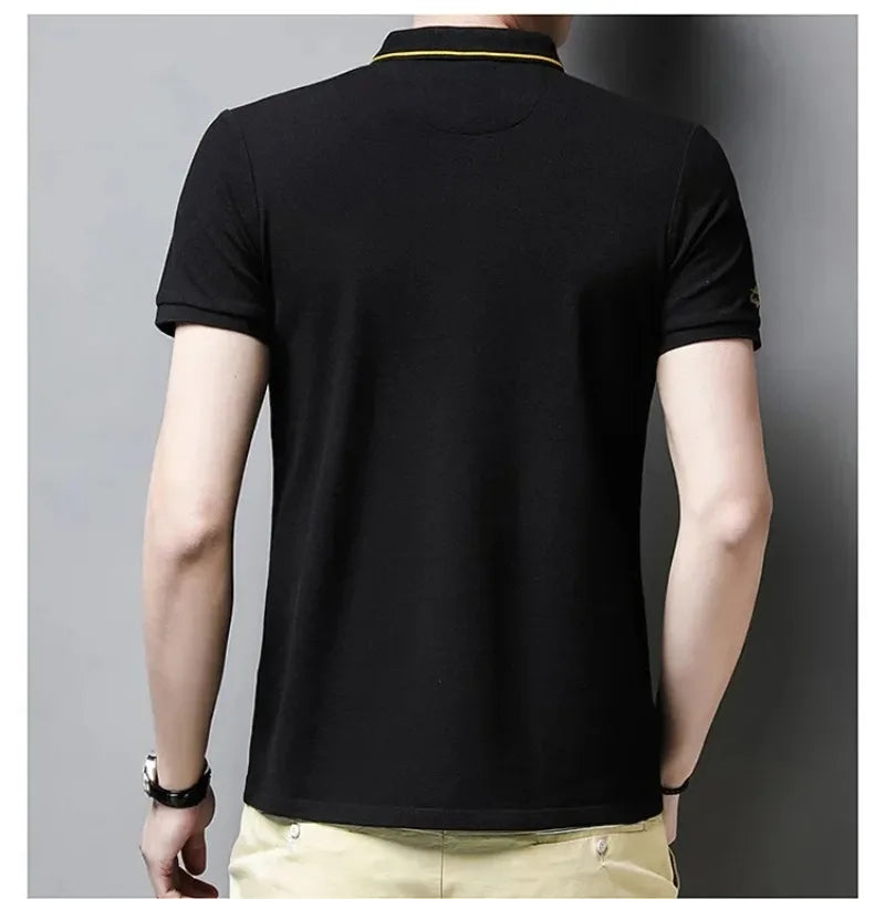 Summer Mens Short Sleeve Embroidered Polo Shirts Breathable Lightweight Shirt Luxury Top Casual Lapel T-shirt Men T Shirt Homme