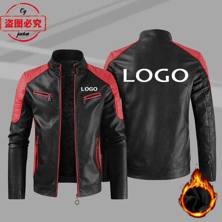 European Size Yamaha Motorcycle Logo Printed Riding Suit PU Leather Jacket Autumn/winter Men's Jacket Racing Suit Workwear