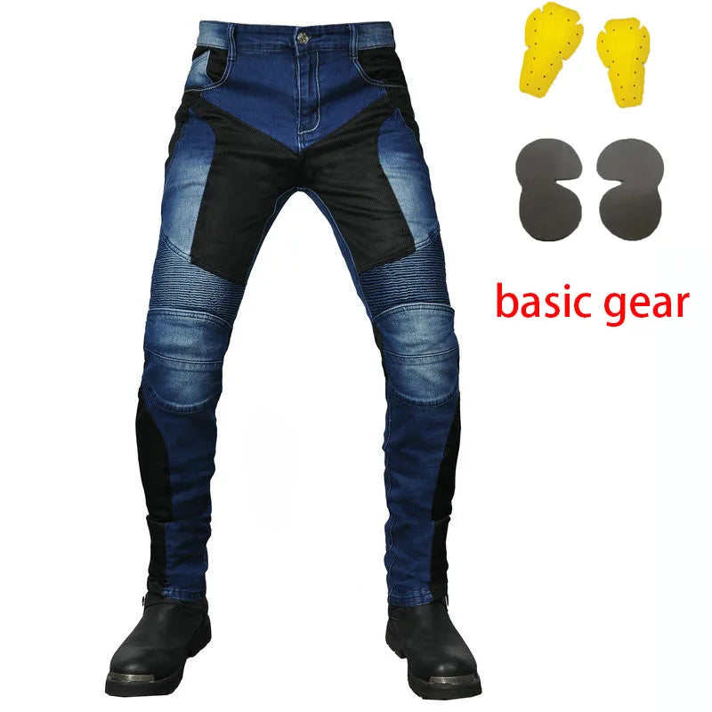 2024 New PK719 Upgrade Model Motorcycle Summer Riding Jeans With Breathable Net Knight CECertification Equipment Anti-fall Pants