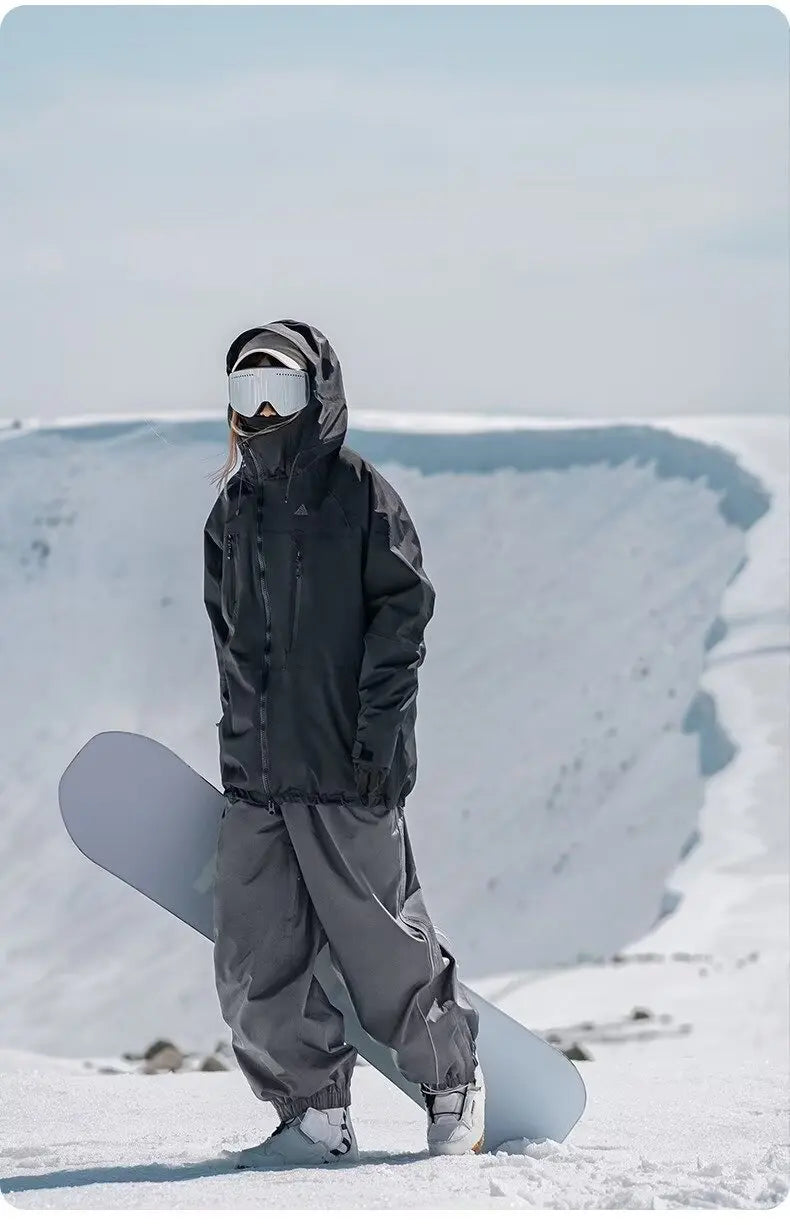 Ski Pants Men's Women's Single Board Waterproof Loose Fit Wear Resistant Professional Double Board Ski Pants