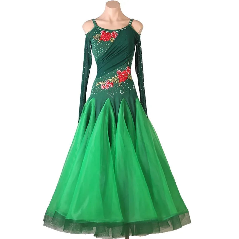 Modern Dance Competition Ballroom Dress Dancewear Womens Waltz Suit Carnival Urban Costumes Practice Wear Girls Fashion Clothing