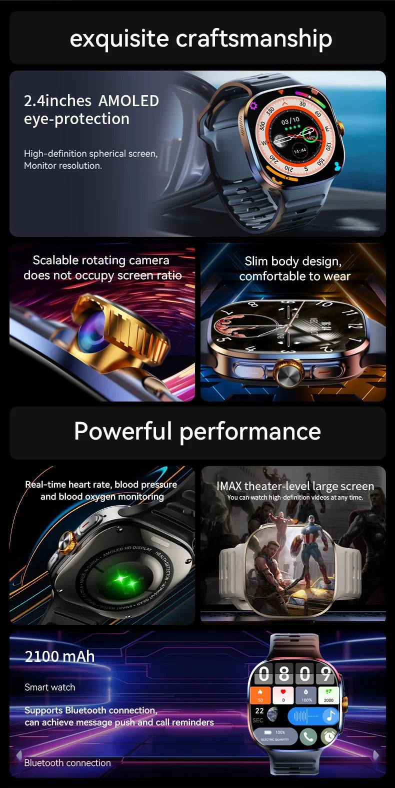 M99 Smart Watch Android 10.0 Smartwatch With Sim Card Rotary Camera GPS WIFI Compass 512GB Storage 2.4inch larger Amoled Screen
