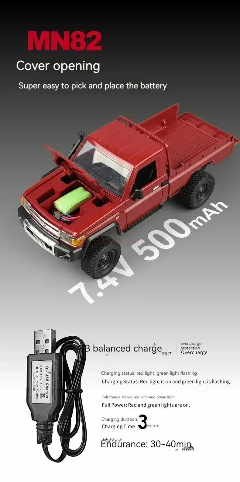 1:12 Rc Car Skymaker Mn Model Mn82 Retro Full-scale Simulation LC79 RTR 2.4g 4WD 280 Motor Remote Control RC Truck Model Car Toy