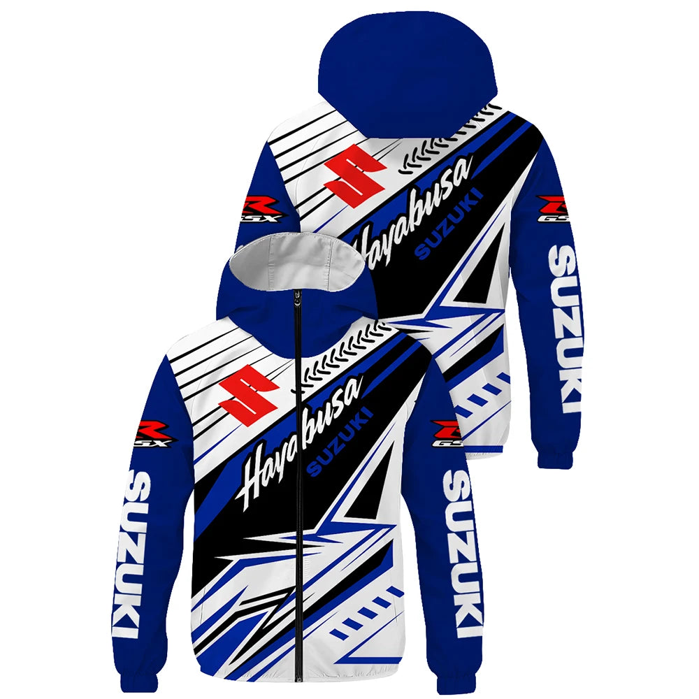 Suzuki Racing Jacket, Motorcycle Jacket, Suzuka Endurance Race Sun Protection Jacket, Outdoor Cycling Race Jacket, Men's Coat