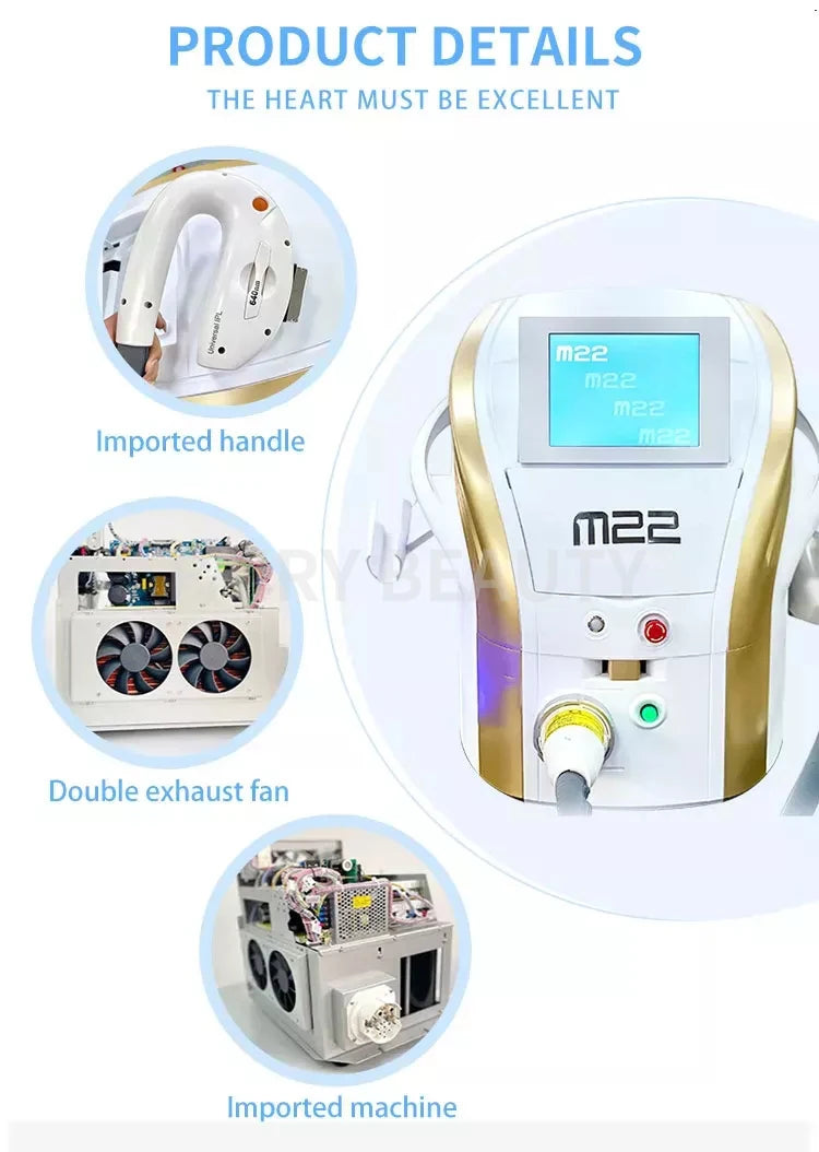 2 In 1 M22 IPL OPT Hair Removal Machine M22 IPL E-light Photon Facial Whiting Skin Rejuvenation Nd Yag Tattoo Removal Machine