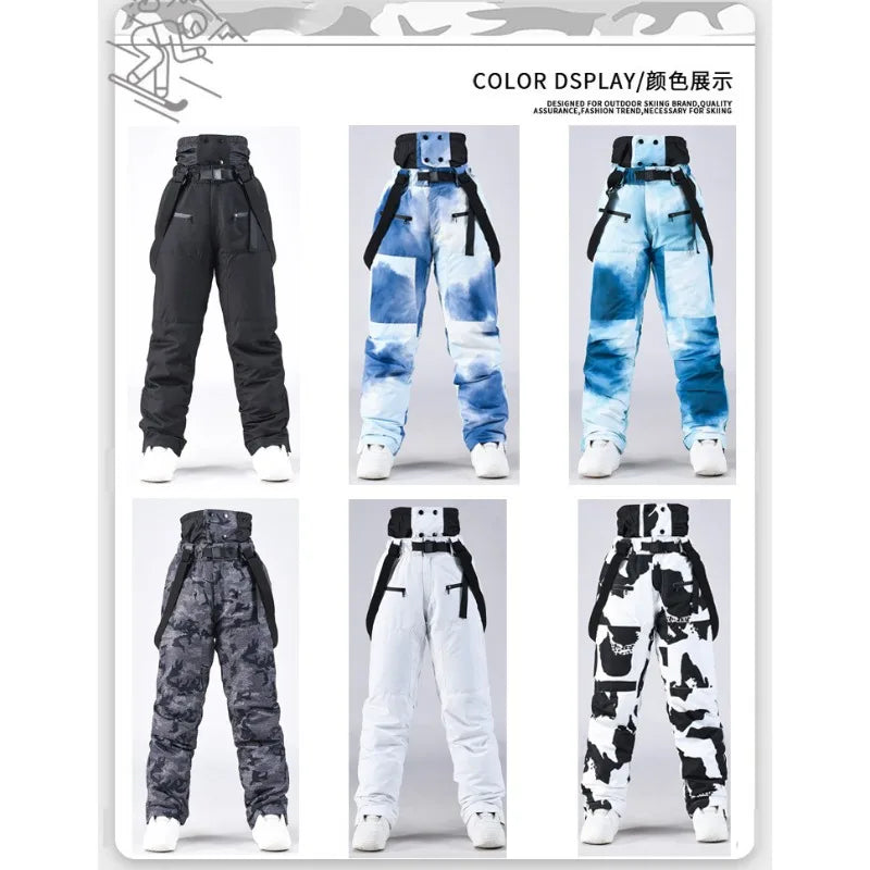 Windproof Outdoor Sport Trousers for Men and Women, Alpine Overalls, Waterproof Ski Pants, Warm Overalls, Big Ski Pants, Mountai