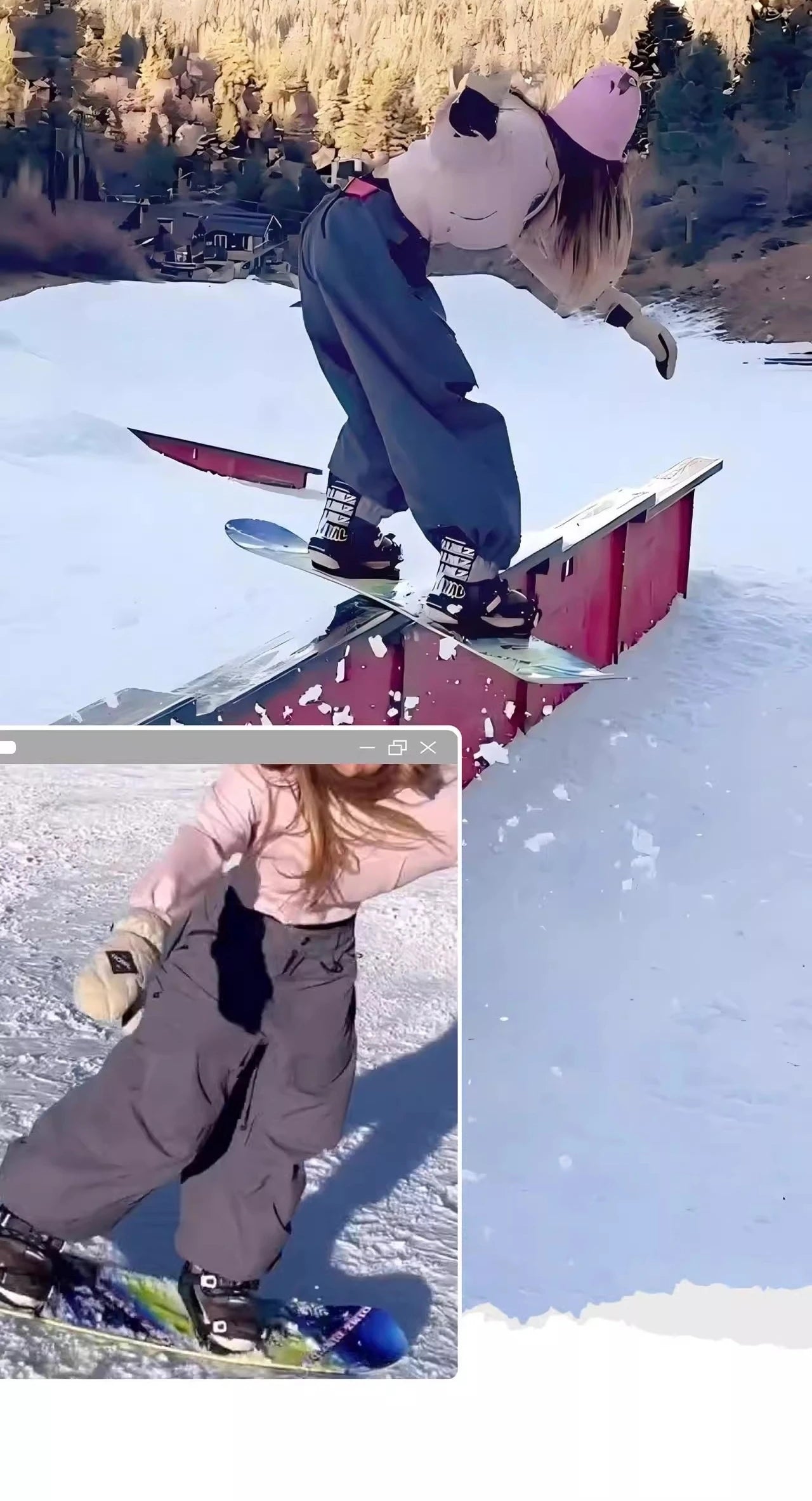 Men Baggy Wear-resistant Skiing Pants Women Insulated Loose Pockets Winter Trousers Outdoor Sports Waterproof Clothes 2025 Warm