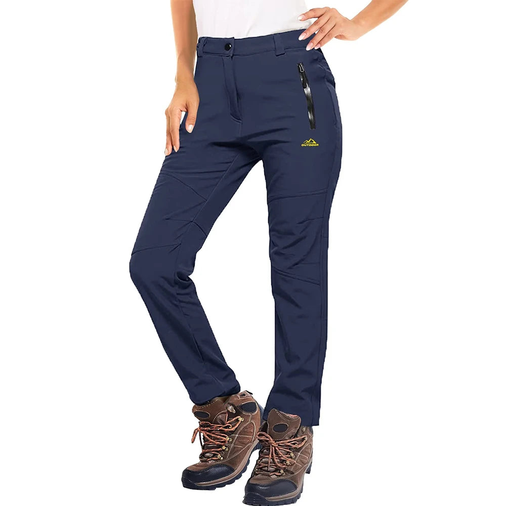 MAGCOMSEN Women's Ski Pants Winter Fleece Lined Waterproof Warm Snow Trekking Hiking Pants Outdoor Trousers Female