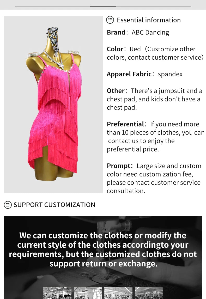 2026 Latin Dance Dresses Woman Clothes Sexy Practice Wear Suit Sport Costume Dancewear Stage Prom Girls Fringed Party Sexy Skirt