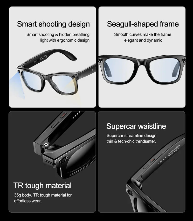 OnePlus AI Smart Glasses Photo Sense Camera Bluetooth Music Call Intelligent Recording Ip65 Waterproof Bluetooth Glasses New