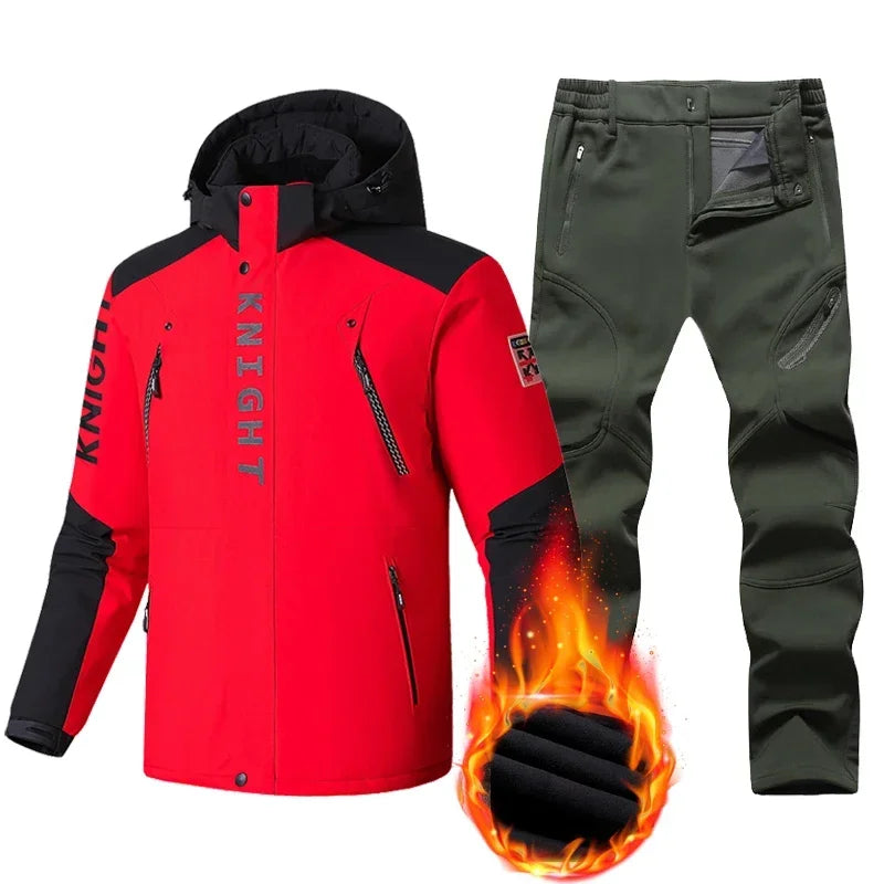 Winter Ski Suit Men Snow Parkas Super Warm Windproof Outdoor Sports Skiing Fleece Jackets and Pants Male Snowboard Wear Overalls