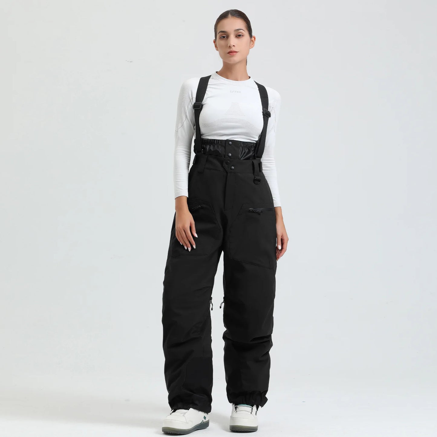 Gsou Outdoor Sport Mountain Female Ski Pants Winter Waterproof Men Women Snowboard Overalls Suspender Snowpants Warmth -40 degre