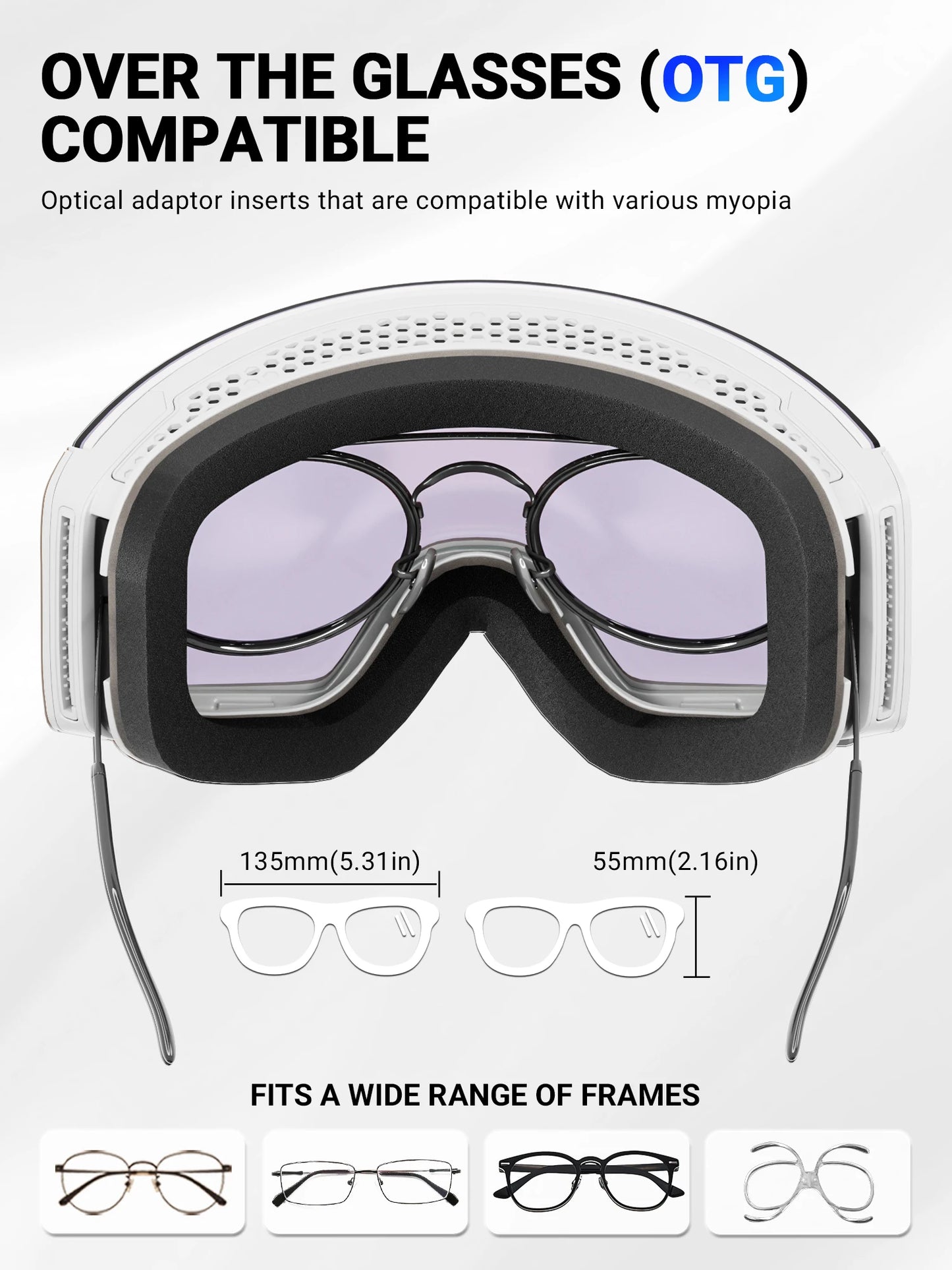 Kapvoe Photochromic Ski Goggles Magnetic Anti-Fog Lenses UV400 Protection Men Women Ski Goggles Snow Sunglasses Sports Eyewear