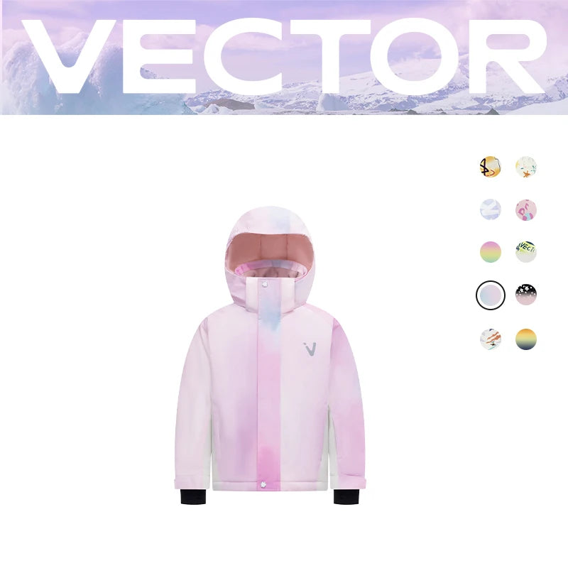 VECTOR Ski Professional Children's Ski Jacket Warm Waterproof Boys Girls Outdoor Skiing Snowboarding Winter Ski Kids
