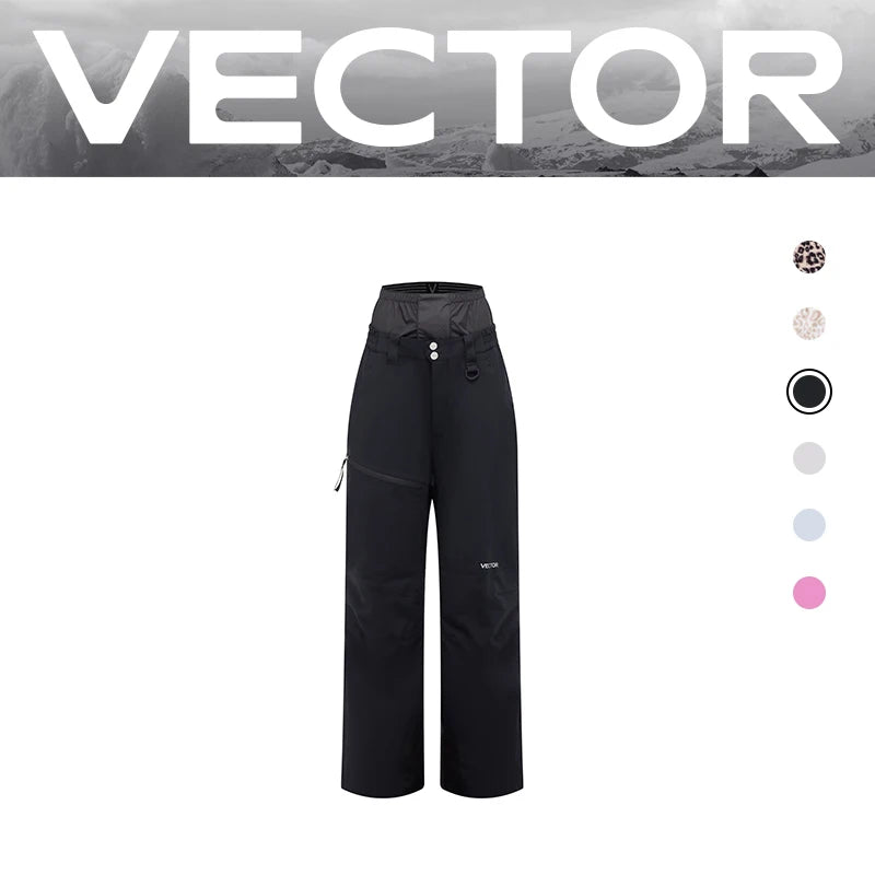VECTOR Men Women 3L Cotton Ski Jacket Ski Pants Warm Windproof Winter Overalls Waterproof Outdoor Sports Clothing Snowboard