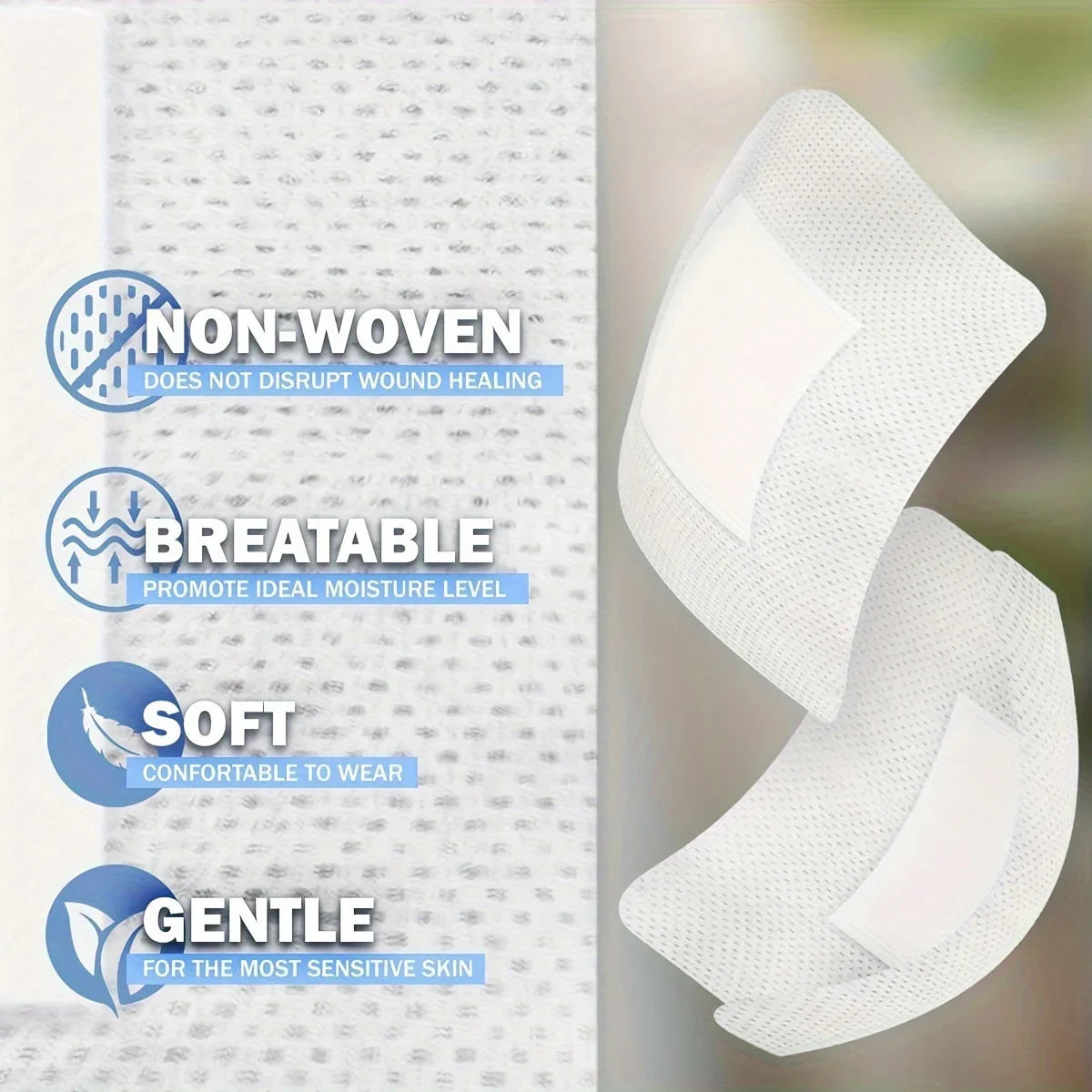 50pcs Large Size Hypoallergenic Non-woven Medical Adhesive Wound Dressing Band Aid Bandage Large Wound First Aid Health Patch