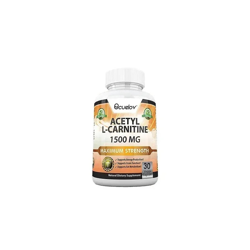 Acetyl L-Carnitine Capsules - Helps Support Brain Health, Improves Energy, Memory and Concentration, and Promotes Fat Metabolism