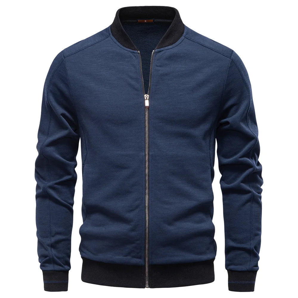 2025 Autumn and Winter New Style Men's Casual Jacket with Baseball Collar, Zipper Design and Solid Color for Versatile Matching