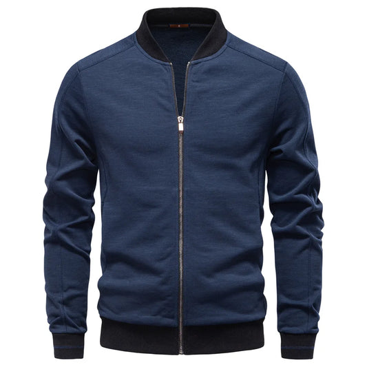 2025 Autumn and Winter New Style Men's Casual Jacket with Baseball Collar, Zipper Design and Solid Color for Versatile Matching