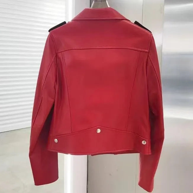 2026 Men's Lapel Oblique Zipper PU Locomotive Leather Jacket, Autumn, New Casual Versatile Slim Fit, Leather Jacket