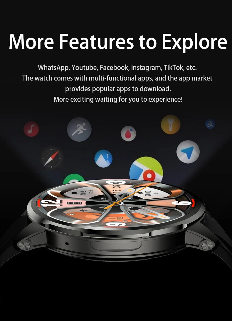 Original H99 Smart Watch Android Watches Amoled Smartwatch With 190° Rotary Camera Google Play Store 1.95inch Amoled Screen