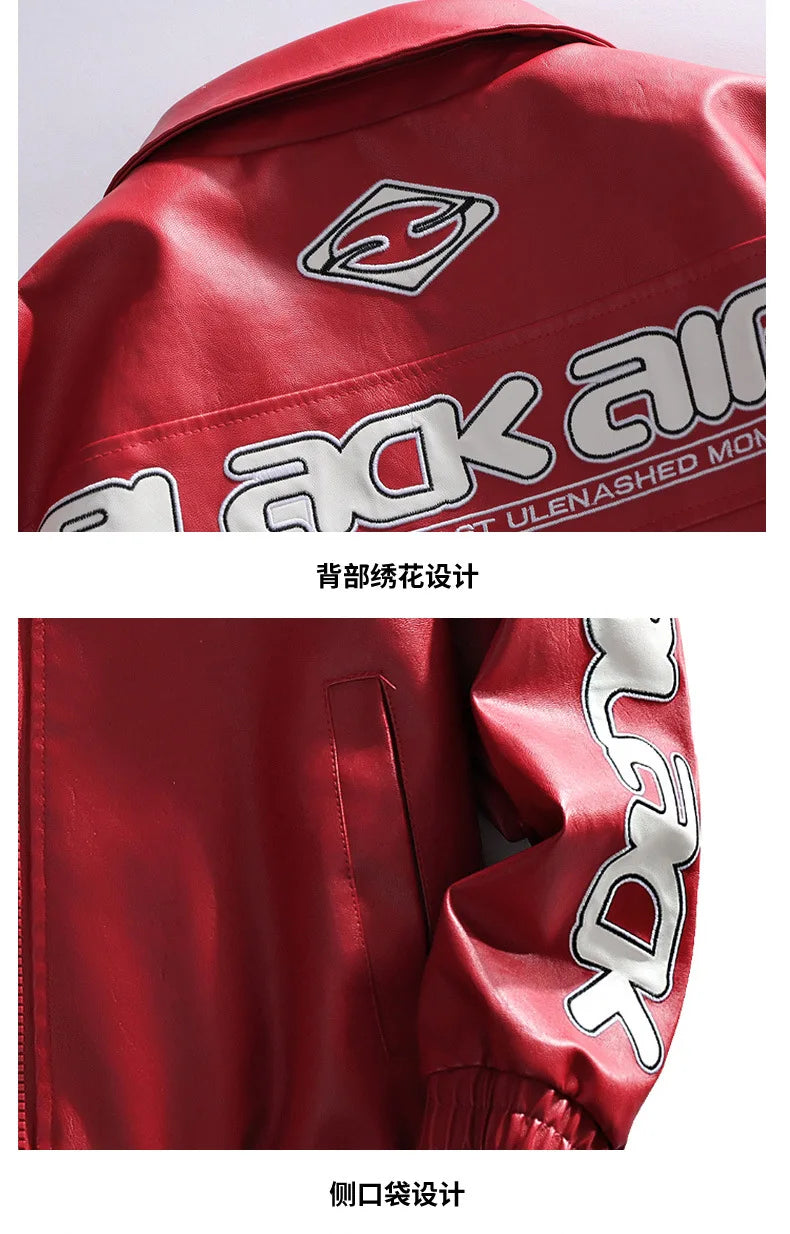 Men's 2026 Spring/Summer Men's Leather Jacket Coat New Trend Brand Motorcycle Suit High-Quality PU Coat Asian Sizes