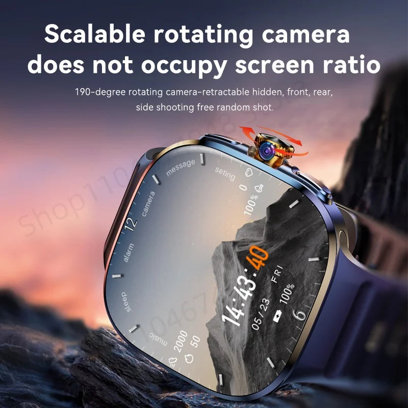 M99 Smart Watch Android 10.0 Smartwatch With Sim Card Rotary Camera GPS WIFI Compass 512GB Storage 2.4inch larger Amoled Screen