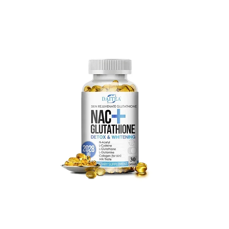 NAC+ Glutathione Capsules Antioxidant, Kidney and Liver Cleansing, Detoxification & Repair, Skin Whitening Cell Growth, Immunity