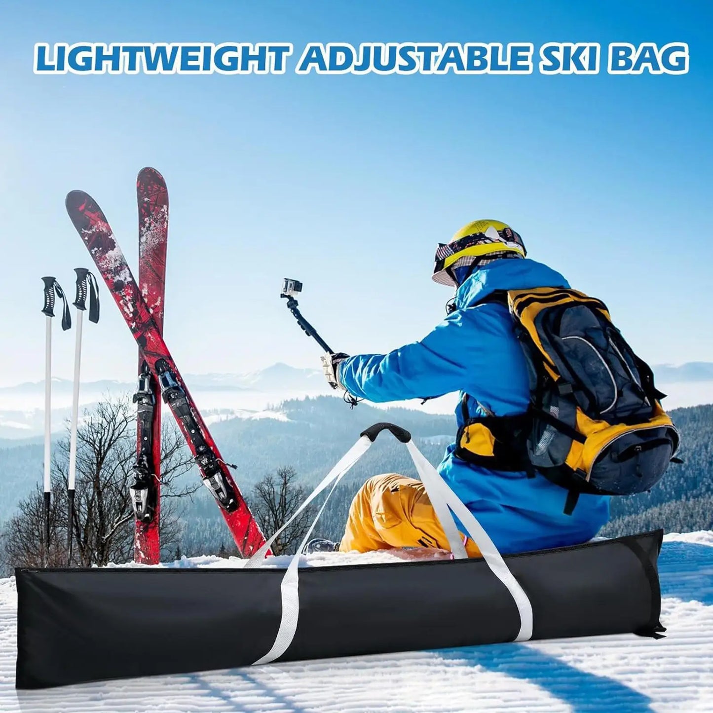 Waterproof Padded Ski/Snowboard Bag Adjustable Shoulder Strap for Easy Carry, Protects Equipment During Travel