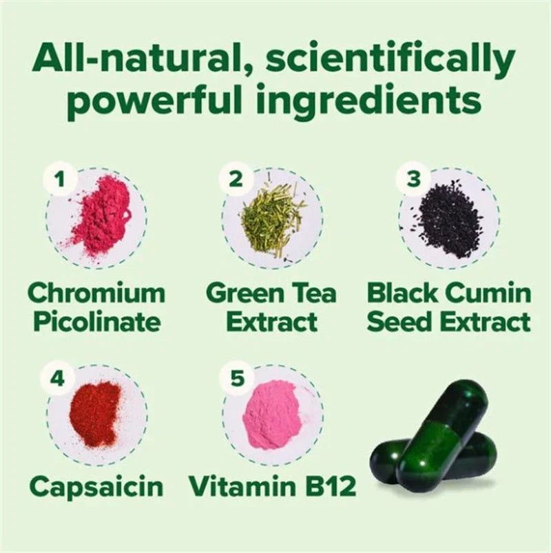 Green Tea Supplement Curb Cravings Vegan Capsules Vitamin B12 Antioxidant Metabolism Support Weight Loss Pills Fat Burning Detox