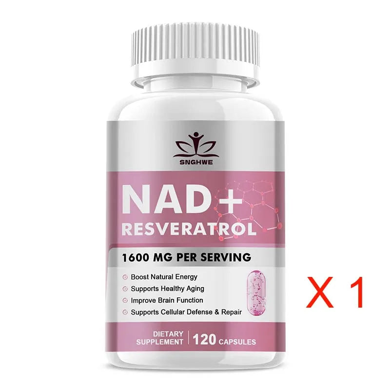 NAD+Resveratrol-Supports Cellular Energy, Brain, Healthy Aging,Shilajit for High Dosage&Potency for Energy, Strength & Immunity