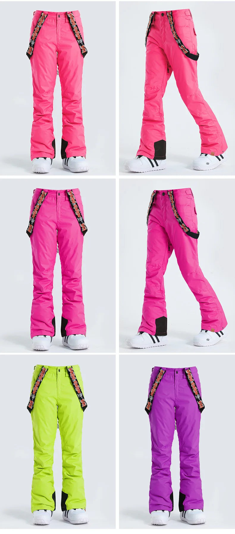 Gsou-Outdoor Hiking Trousers for Women, Snow Ski Pants, Waterproof, Free Breath, Long, Thick, Warm, Winter, New, 2024
