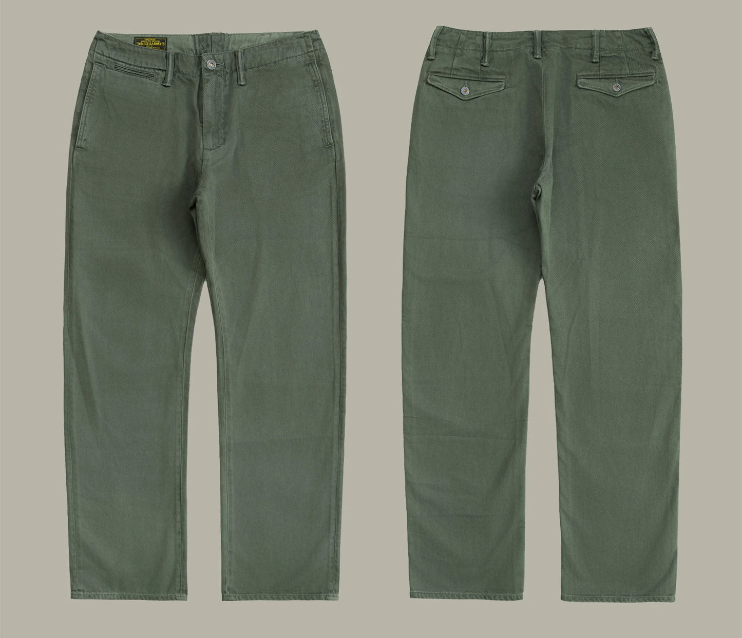 Red Tornado Garmen-Dyed Officer Chino Pants Straight Fit American Casual Style Men's Everyday Trousers