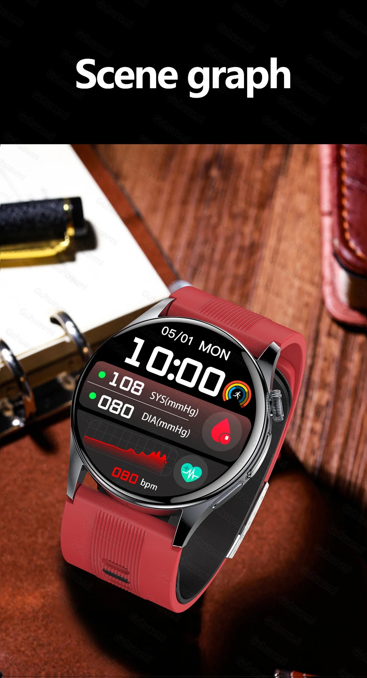 Smartwatch  AMOLED Screen Call ECG Sport Watchs Air pump Measurement BP Micro physical examination AI dial Smart Watch Men Women