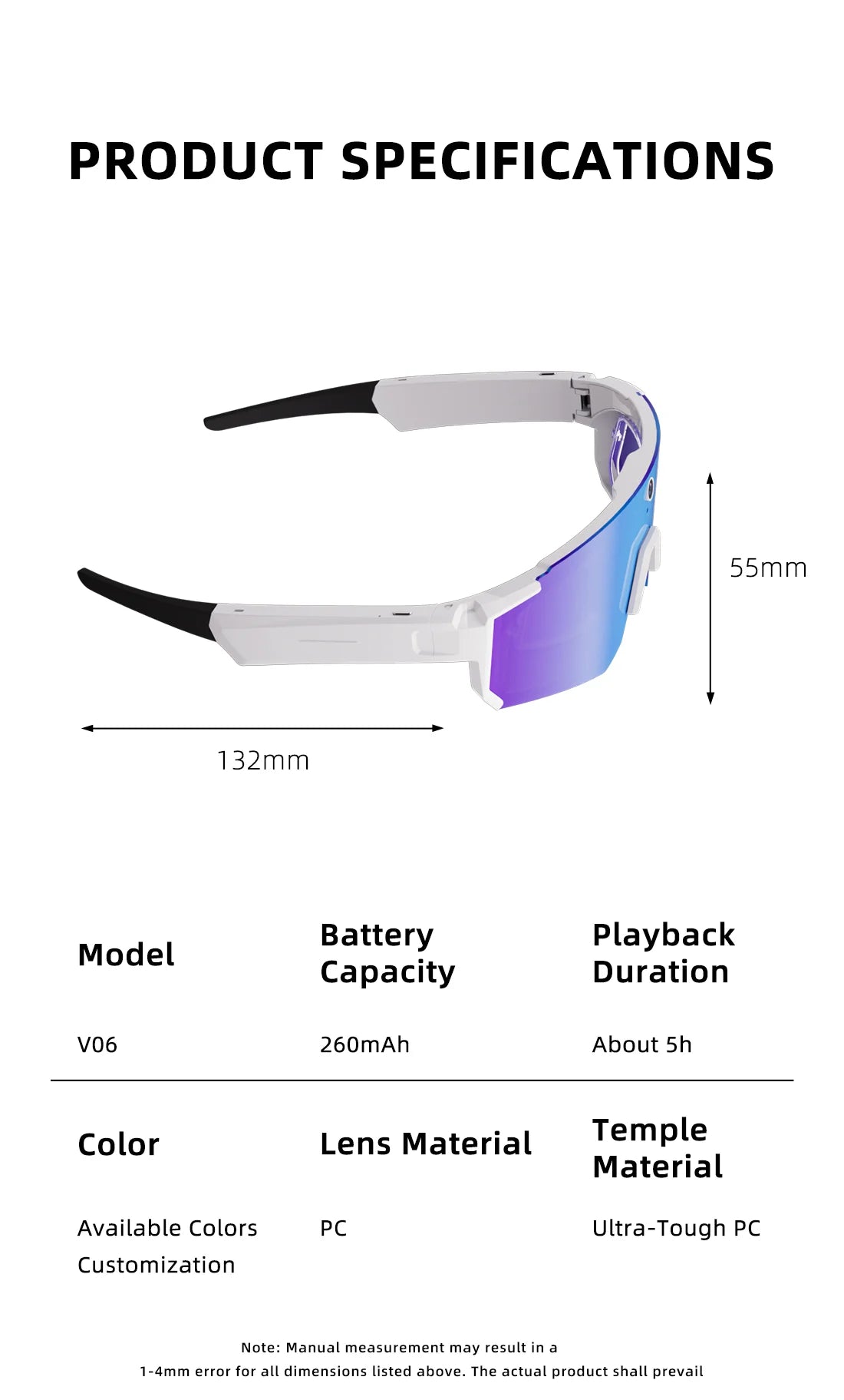 4K Polarized Sunglasses AI Smart HD 800W Camera Bluetooth Call Translation For Men Cycling Anti Glare Driving UV400 IP54 Goggles