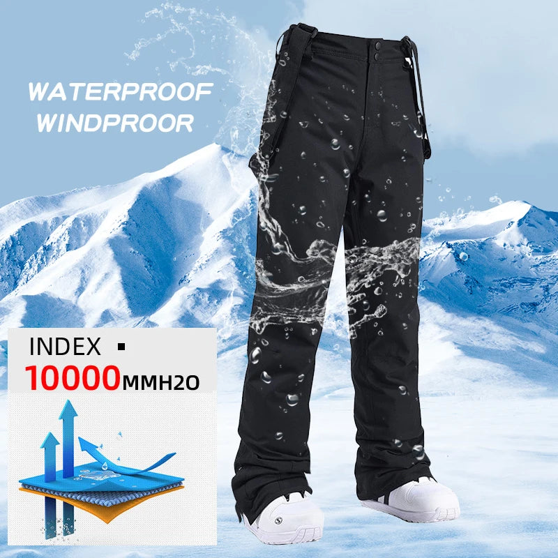 Winter Outdoor Mountain Waterproof Ski Pants For Men Women’s High Quality Windproof Warm Snow Trousers Ski Snowboarding Pants