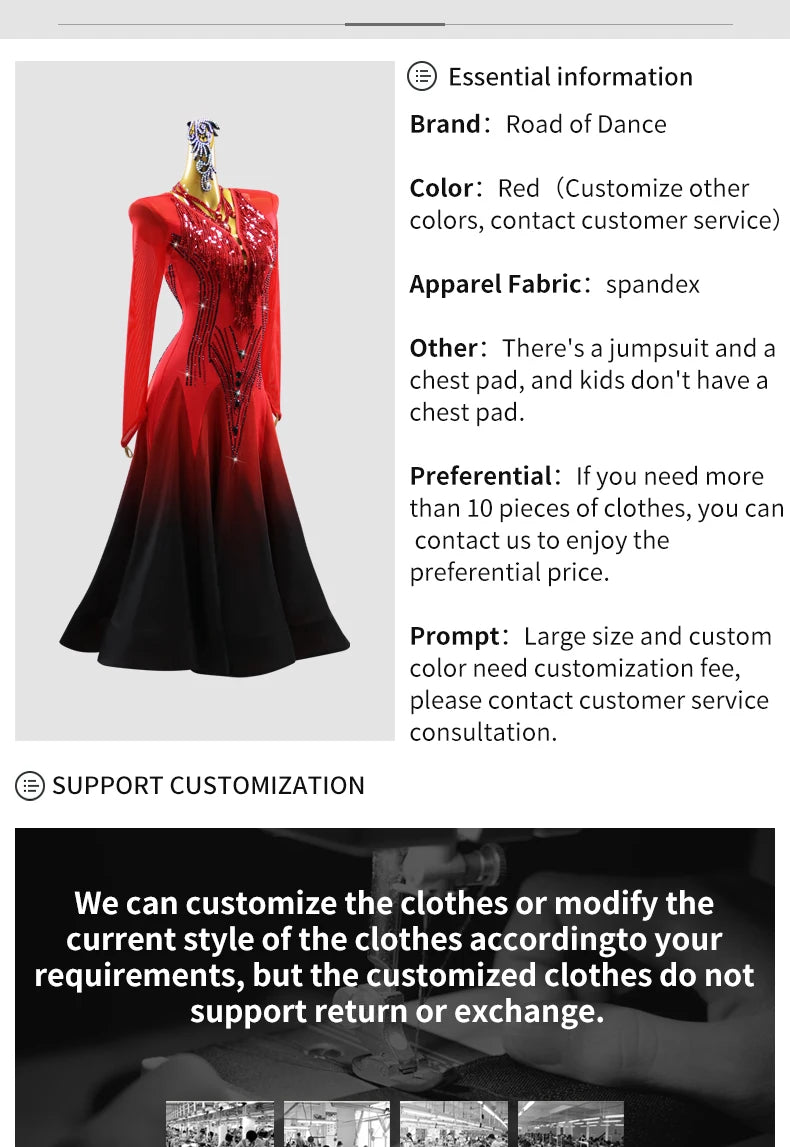 Womens Modern Dress Carnival Girls Ballroom Dance Costumes Waltz Female Suit Korean Stadium Lyrical Long Sleeve Stage Party Sets