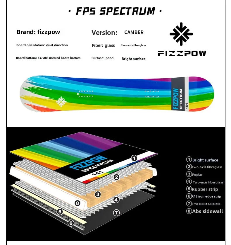 All-Mountain All-Terrain Snowboard Fizzpow Rider Board Versatile Snowboarding De for Adult Snow Tras in All Areas