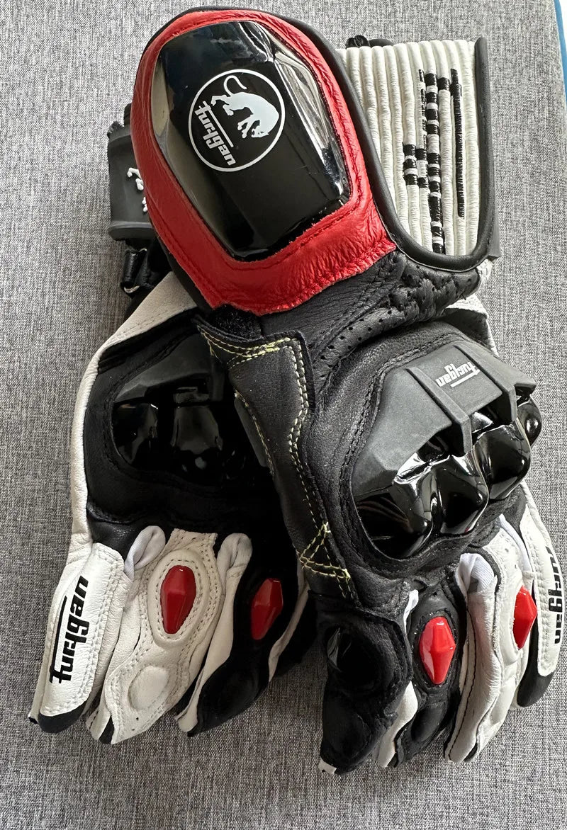 Genuine Leather Motorcycle Gloves Men's Windproof Outdoor Riding Motocross Gloves Touch screen Motociclismo Protective Equipment