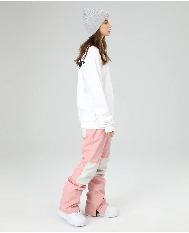 スノーボードウェア 보드복 Slim Fit Ski Pants for Men And Women Waterproof Thermal Stitching Skiwear