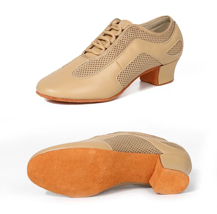 Latin Dance Shoes Adult Men Women Skin Tone Patent Leather Professional Soft Teacher Shoes Square Dance Shoes Ballroom Big Size