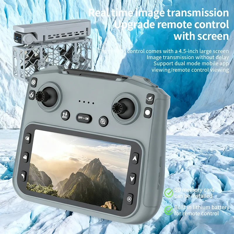2025 NEW S161 MAX MIni Drone Cam 4K HD Professinal Dual Camera 4.5-inch screen UAV With screen brushless motor Quadcopter Drones