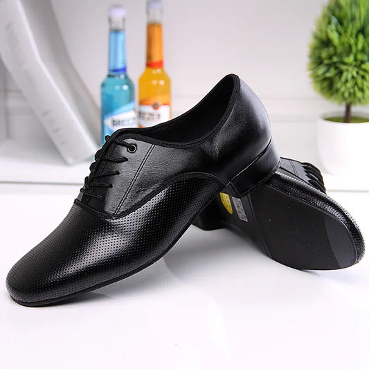 Leather Men Dance Shoes Sports Square Shoe for Men Adult Soft Dance Latin Shoes Modern Waltz Male Sneakers Increase
