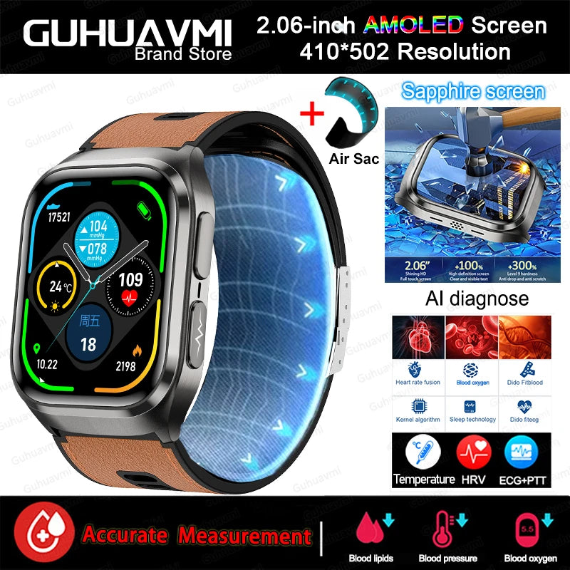 2026New Air Pump Airbag True Blood Pressure Smartwatch MultiDimensional Health Monitoring Micro Physical Examination Smart Watch