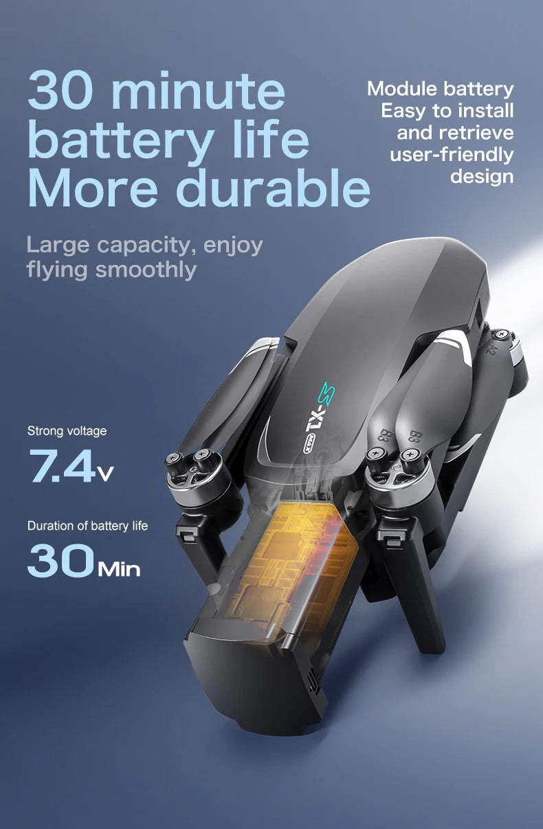 S-X1 New Drone with Screen 3-Axis Anti-shake Gimbal 4K Aerial Brushless Drones RC Quadcopter 5G GPS 8K HD Cameras EIS Mini Dron